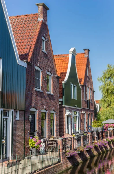 Weinig Huizen Aan Gracht Volendam Nederland — Stockfoto