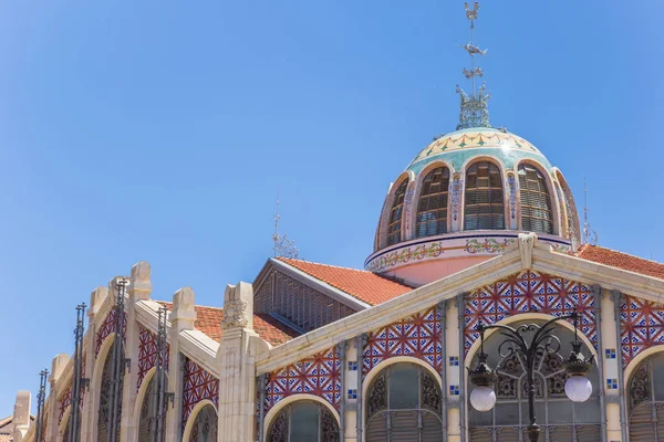 Dekorierte Kuppel Der Zentralen Markthalle Von Valencia Spanien — Stockfoto
