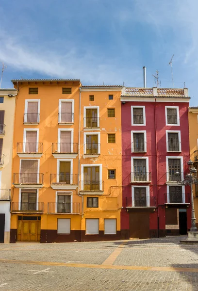 Πολύχρωμα Σπίτια Στην Πλατεία Κεντρική Αγορά Της Τούρια Ισπανία — Φωτογραφία Αρχείου