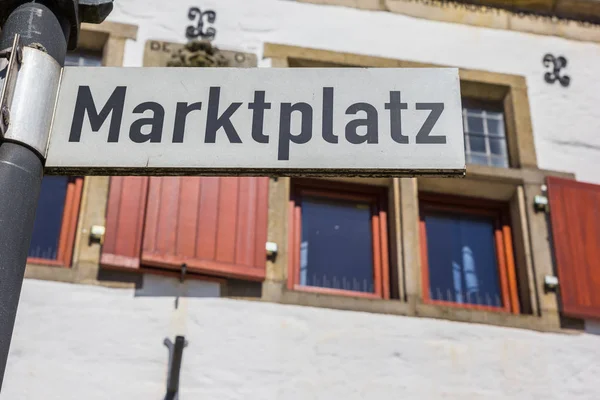 Schild Auf Dem Marktplatz Von Rheine Deutschland — Stockfoto