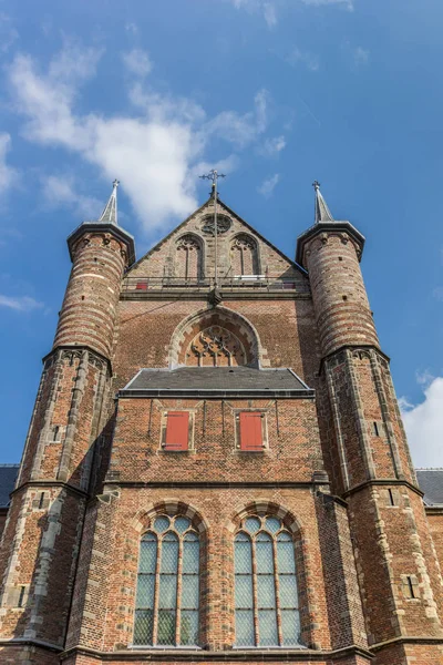 Voorkant Van Pieterskerk Kerk Het Centrum Van Leiden Nederland — Stockfoto