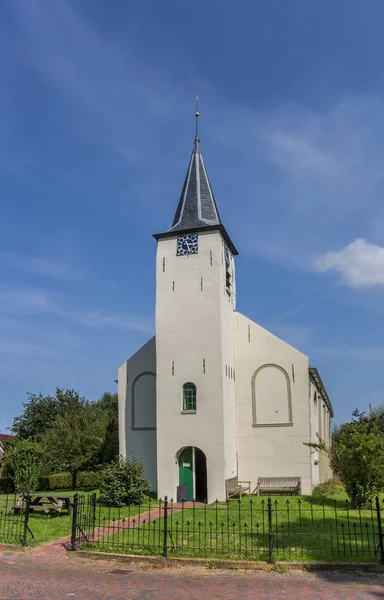 Weiße Kirche Der Gröninger Stadt Feerwerd Niederlande — Stockfoto