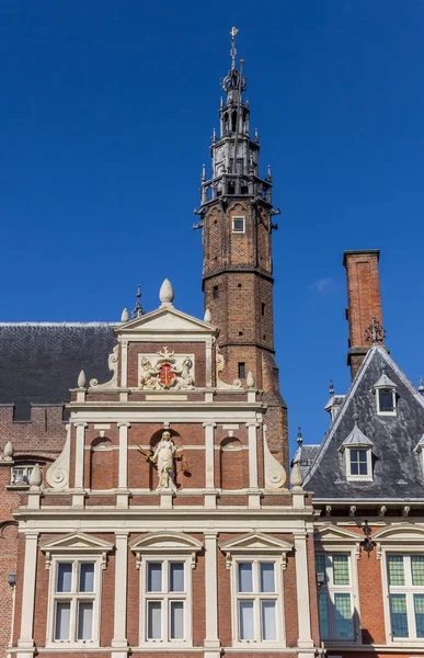 Gevel Van Het Historische Stadhuis Van Haarlem Nederland — Stockfoto