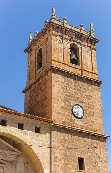 Zvonicí Historického Kostela Ayora Španělsko — Stock fotografie