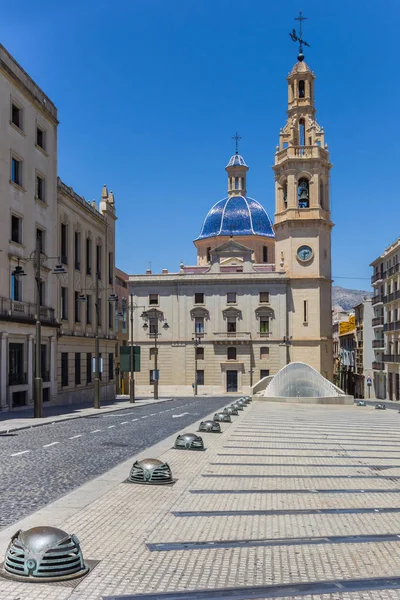 Kostel Santa Maria Centrální Náměstí Alcoy Španělsko — Stock fotografie