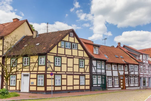 Färgglada Korsvirkeshus Hus Den Historiska Stadskärnan Hameln Tyskland — Stockfoto