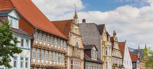 Panorama Barevné Historických Fasád Centru Města Hameln Německo — Stock fotografie