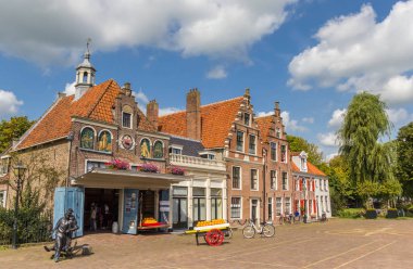 Cheese market square in the historic center of Edam, Netherlands clipart