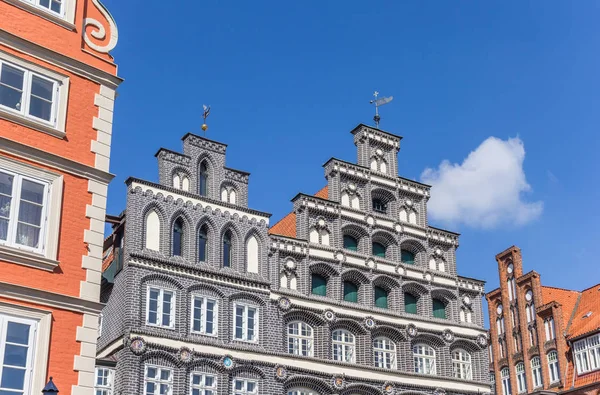 Fachadas Históricas Praça Central Luneburg Alemanha — Fotografia de Stock