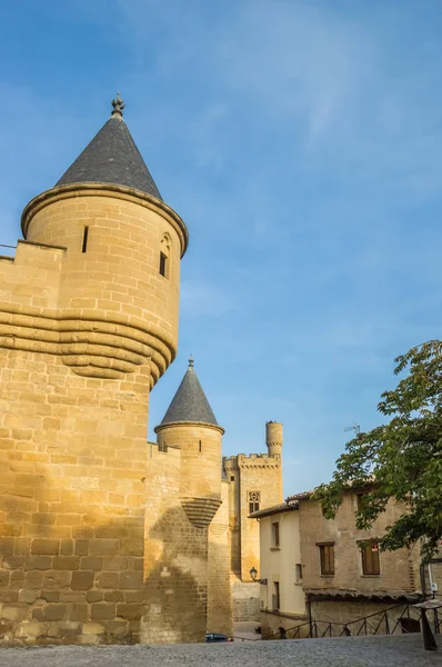 Torres Del Castillo Histórico Olite España — Foto de Stock