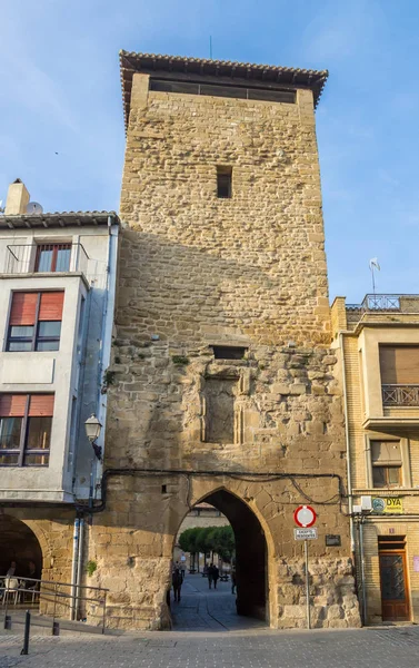 Stadsport Den Historiska Stadskärnan Olite Spain — Stockfoto