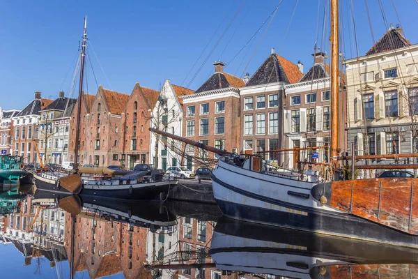 Oude Schepen Magazijnen Het Historische Centrum Van Groningen Nederland — Stockfoto