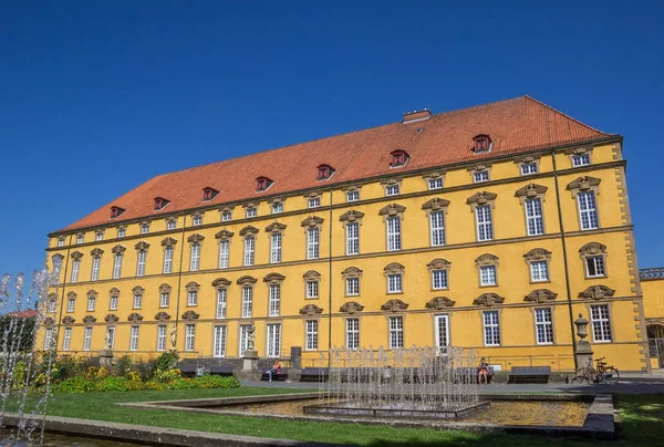 Fontanny Naprzeciwko Zamku Osnabrück Niemcy — Zdjęcie stockowe