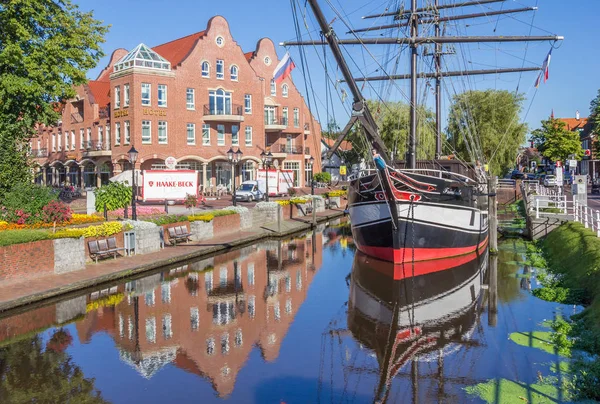 Historisch Schip Een Kanaal Papenburg Duitsland — Stockfoto