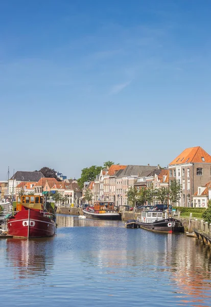 Starych Statków Historycznych Kamienicach Zwolle Holandia — Zdjęcie stockowe