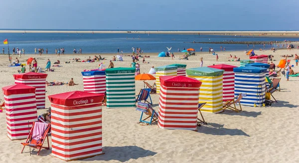 Colorful Traditional Tents Beach Borkum Germany — Stock Photo, Image