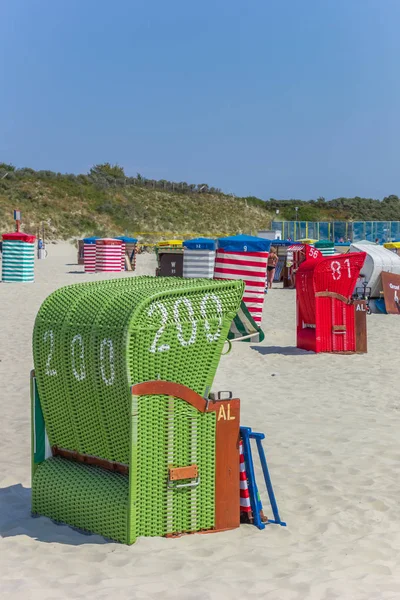 Typical Green Beach Chair Beach Borkum Germany — Stock Photo, Image
