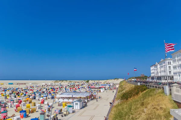 Strandpromenade Und Strand Der Küste Von Borkum Deutschland — Stockfoto