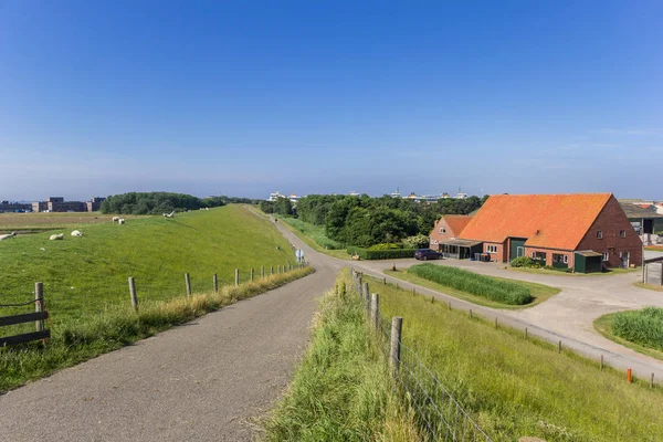 Дороги Йде Уздовж Греблю Острові Texel Голландія — стокове фото