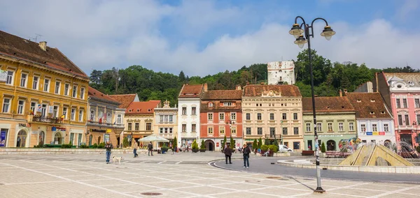 Panorama Des Piata Sfatului Platzes Brasov Rumänien — Stockfoto