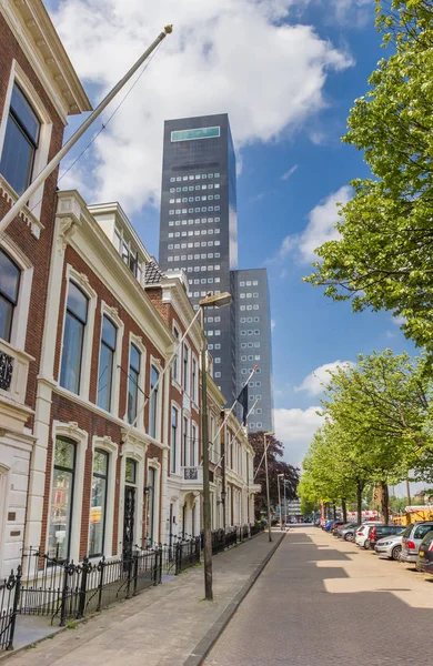 Oude Huizen Scyscraper Leeuwarden Nederland — Stockfoto