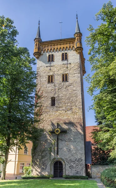 Věž Kostela Marien Warendorf Německo — Stock fotografie