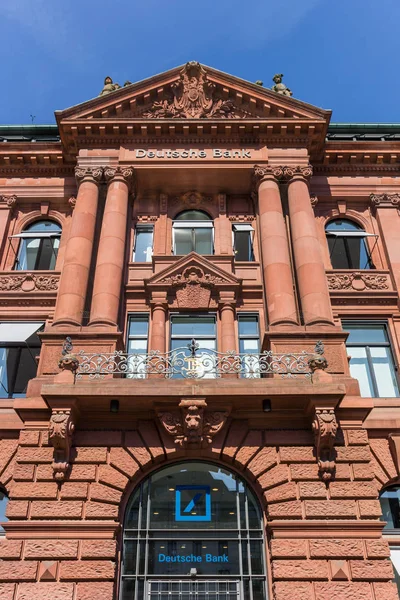 Röd Fasad Deutsche Bank Byggnad Bremen Tyskland — Stockfoto