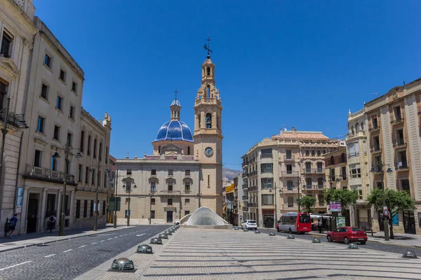 Церкви Санта Марія Він Центральної Площі Alcoy Іспанія — стокове фото