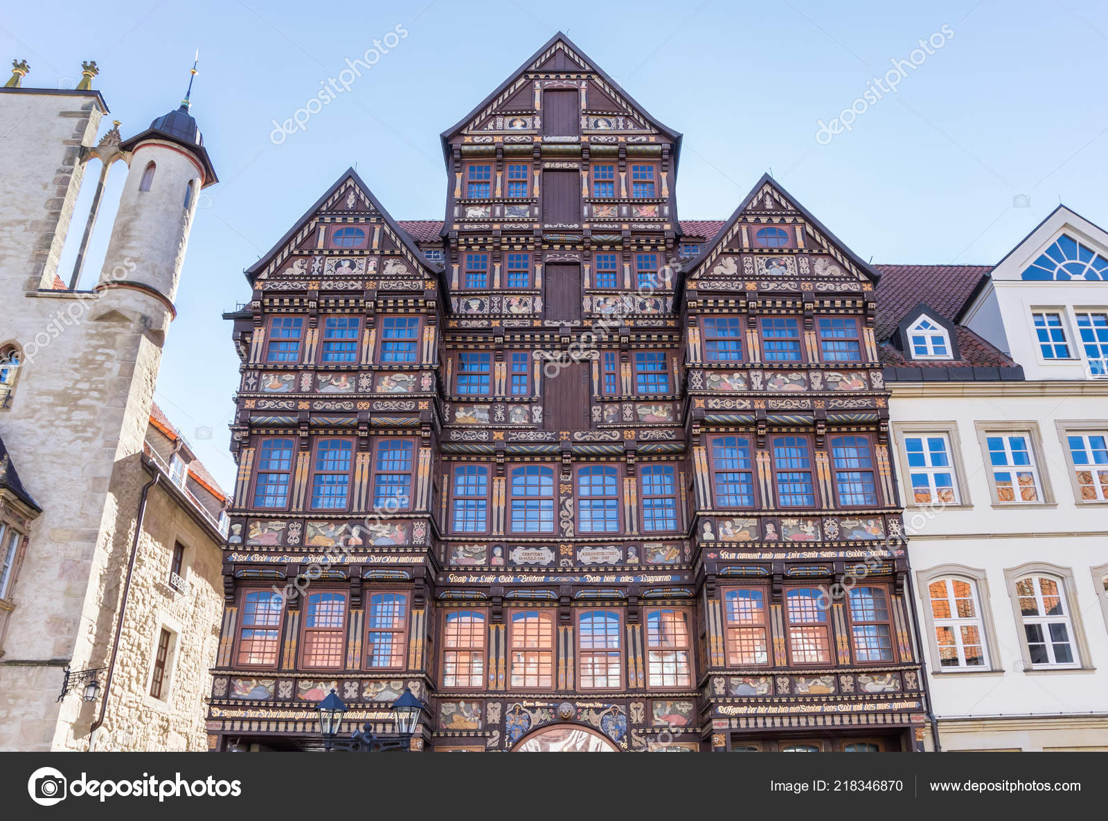 Facade Historic Wedekindhaus Building Hildesheim Germany Stock