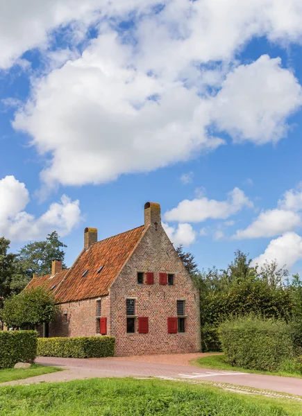 Maison Historique Brique Rouge Dans Village Wetsinge Pays Bas — Photo