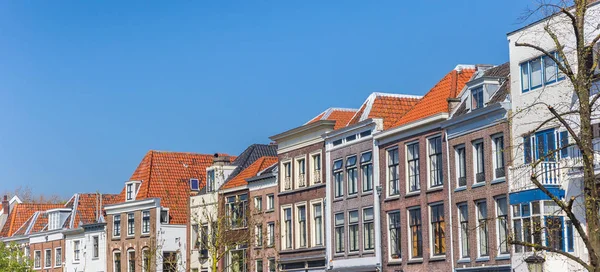 Utrecht Hollanda Oudegracht Kanalda Renkli Evleri Panoraması — Stok fotoğraf