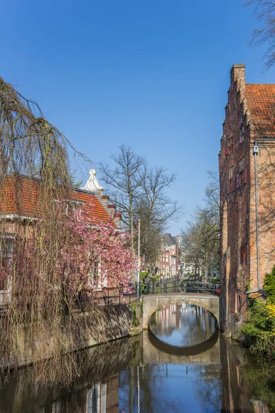 Mały Most Nad Kanałem Amersfoort Holandia — Zdjęcie stockowe