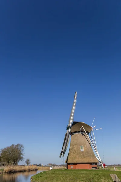 Nederlandse Windmolen Krimstermolen Groningen Nederland — Stockfoto