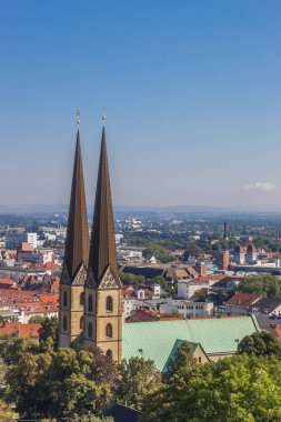 View over the Marienkirche in the historical center of Bielefeld, Germany clipart