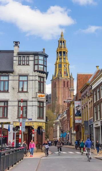 Kilise Kulesi Groningen Hollanda Nın Tarihi Merkezinde — Stok fotoğraf