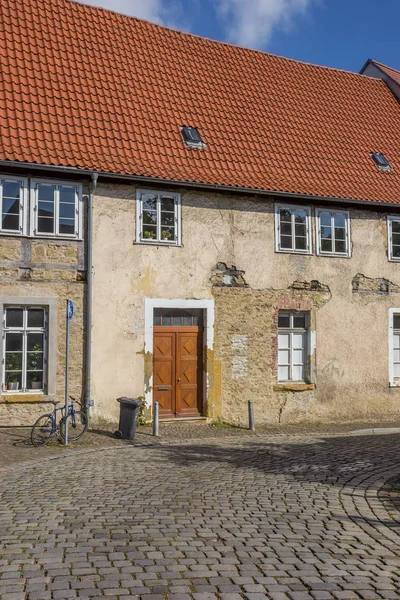 Strada Acciottolata Nel Centro Storico Bielefeld Germania — Foto Stock