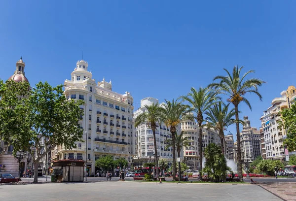 Governement Binalar Palmiye Ağaçları Plaza Ayuntamiento Valencia — Stok fotoğraf