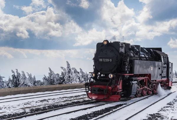 Steam Train Top Mountain Harz Region Germany — Stock Photo, Image