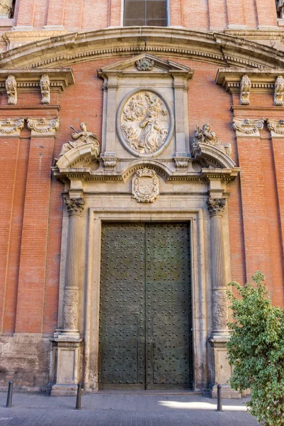 Door Santo Tomas Church Valencia Spain — Stock Photo, Image