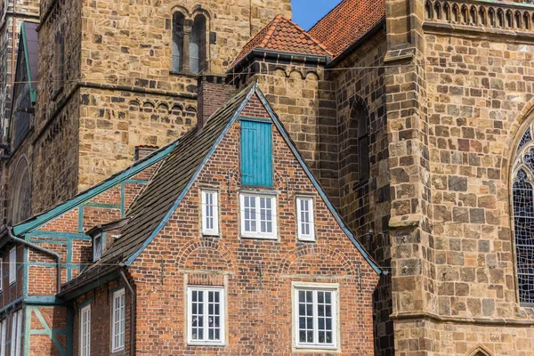 Történelmi Ház Előtt Egyház Bremen Németország — Stock Fotó