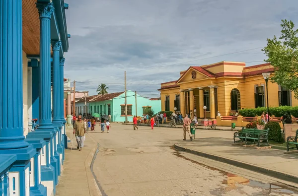 Straße Mit Bunten Häusern Der Kolonialstadt Baracoa Kuba — Stockfoto