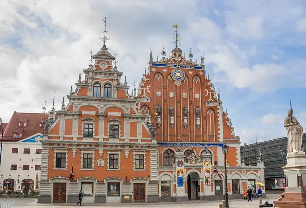 Dom Blackheads Historycznym Centrum Rygi Łotwa — Zdjęcie stockowe