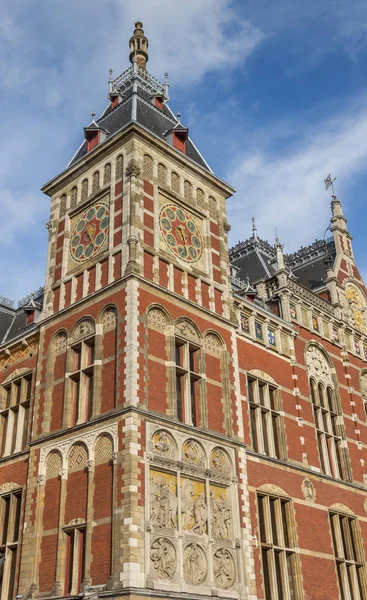 Torre Della Stazione Centrale Amsterdam Olanda — Foto Stock