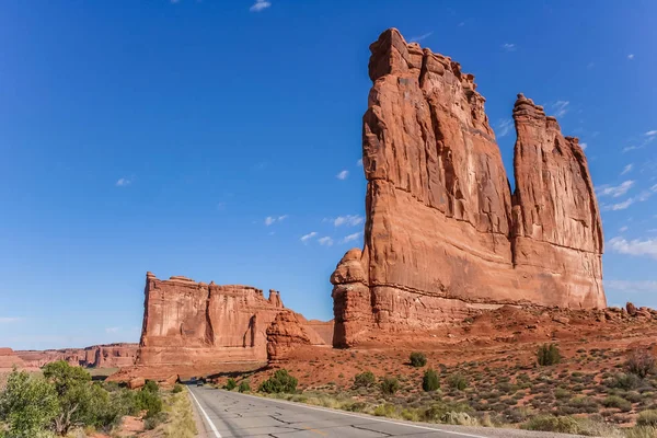 Road Courthouse Towers Arches National Park Usa — Stock Photo, Image