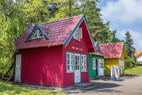 Traditional Wooden Houses Peninsula Curonian Spit Lithuania — Stock Photo, Image