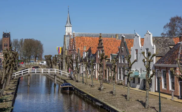 Centrala Kanalen Och Gata Historiska Sloten Holland — Stockfoto