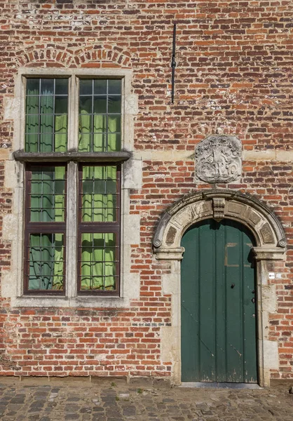 Porta Janela Antigo Bairro Begijnhof Leuven Bélgica — Fotografia de Stock