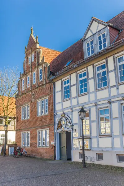 Historische Häuser Auf Einem Gepflasterten Platz Verden — Stockfoto