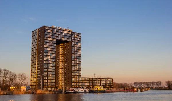 Apartment Building Tasman Tower Groningen Netherlands — Stock Photo, Image