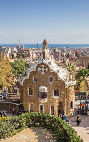 Vista Sobre Barcelona Espanha Partir Park Guell — Fotografia de Stock